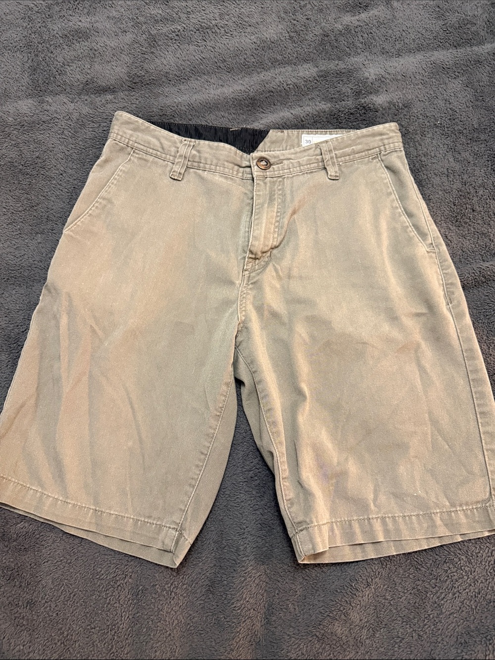 Volcom Men's Tan Flat-Front Casual Shorts